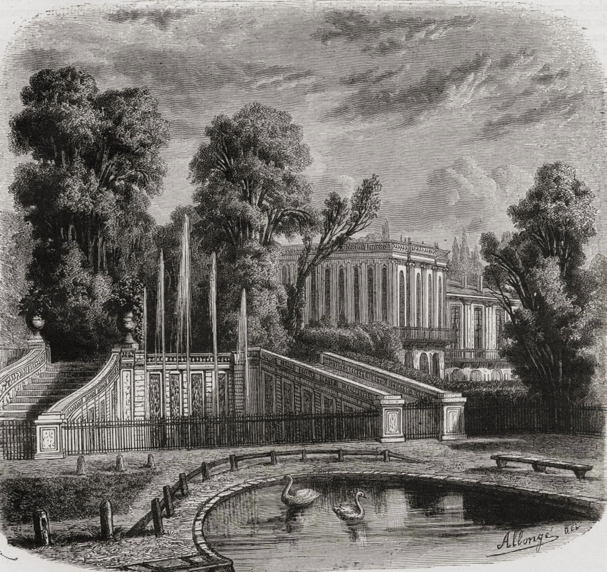 Le Petit Trianon At Versailles FranceEngraved By Allonge From Histoire De La Revolution Francaise By Louis Blanc Canvas Art - Ken Welsh Design Pics (15 x 14)