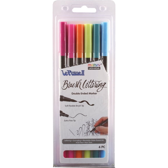 BRUSH LETTERING LE PLUME II 6 PIECE BRIGHT SET