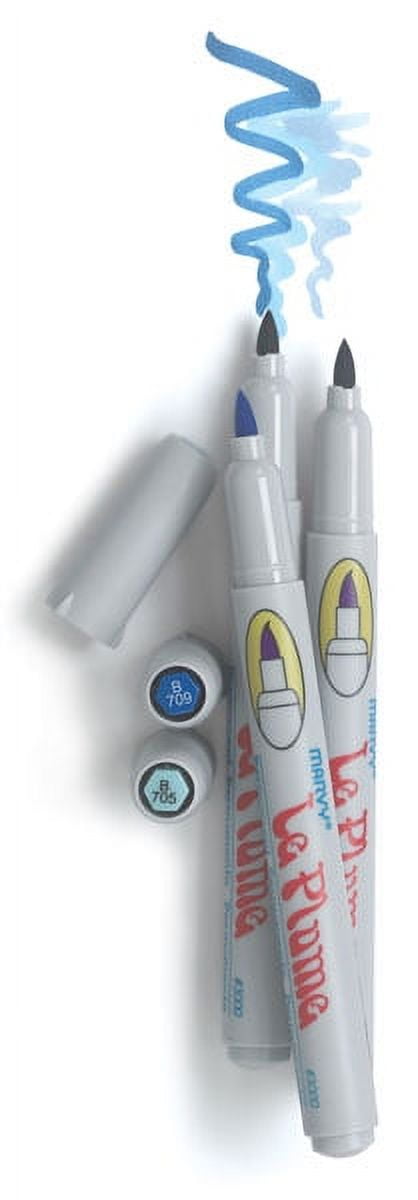 Le Plume Permanent Marker Set - Blues, Set of 6
