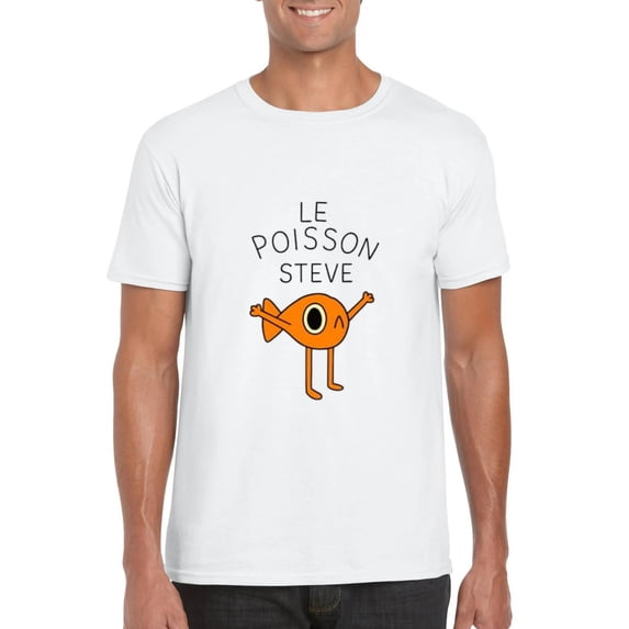 Le Poisson Steve Funny Fish Meme French Sarcastic Humor T-Shirt, for men & women, up to size 5XL