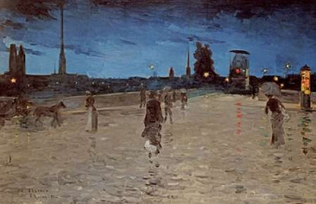 Le Pont De Pierre Rouen Canvas Art - Charles Angrand (24 x 36)