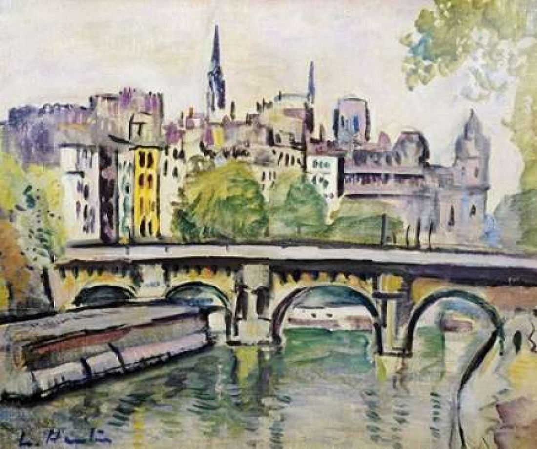Le Pont Neuf Paris Canvas Art - George Leslie Hunter (20 x 24)