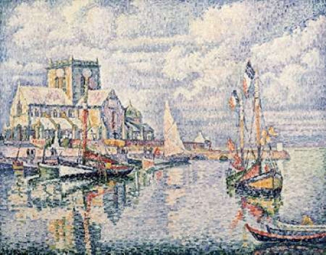 Le Port De Barfleur Canvas Art - Paul Signac (22 x 28)