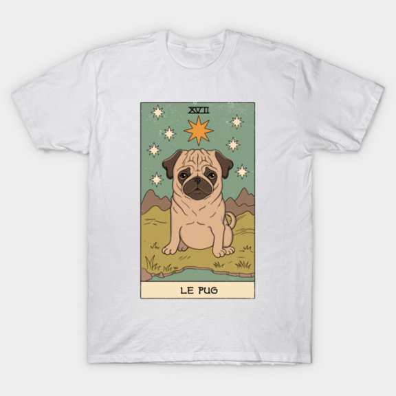 Le Pug Cute French Vintage Aesthetic Parisian Puppy Lover Unisex T-Shirt, for men & women, up to size 5XL