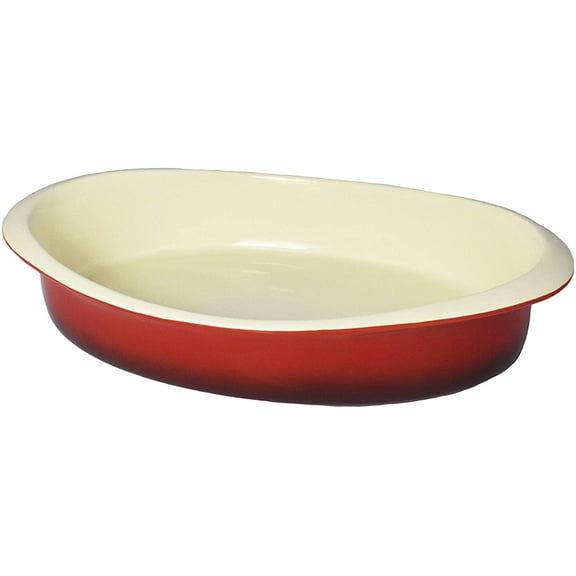 Le Regalo Bakeware, Stoneware, Freezer and Dishwasher Safe Oval Red Baking Dish Size: 12" x 7.25" x 2.25"