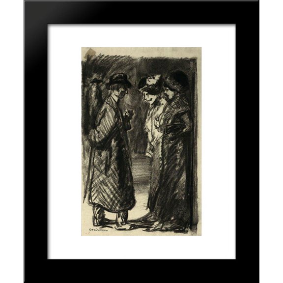 Le Rencontre 20x24 Framed Art Print by Theophile Steinlen
