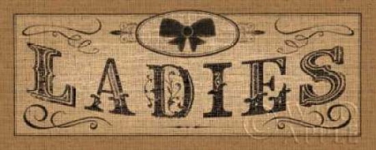 Le Restroom Burlap I Canvas Art - Pela Studio (10 x 20)