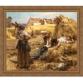 thumbnail image 1 of Le Reveil du Faucheur 34x28 Large Gold Ornate Wood Framed Canvas Art by Leon Augustin L'Hermitte, 1 of 2