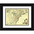 thumbnail image 1 of Le Rouge 32x24 Black Ornate Wood Framed with Double Matting Museum Art Print Titled - America Septentrionale - Le Rouge 1777, 1 of 4
