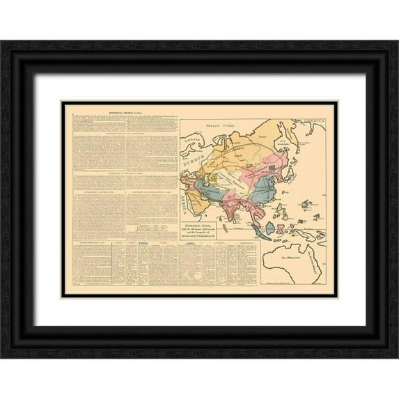 Le Sage 14x11 Black Ornate Wood Framed with Double Matting Museum Art Print Titled - Asia - Le Sage 1801