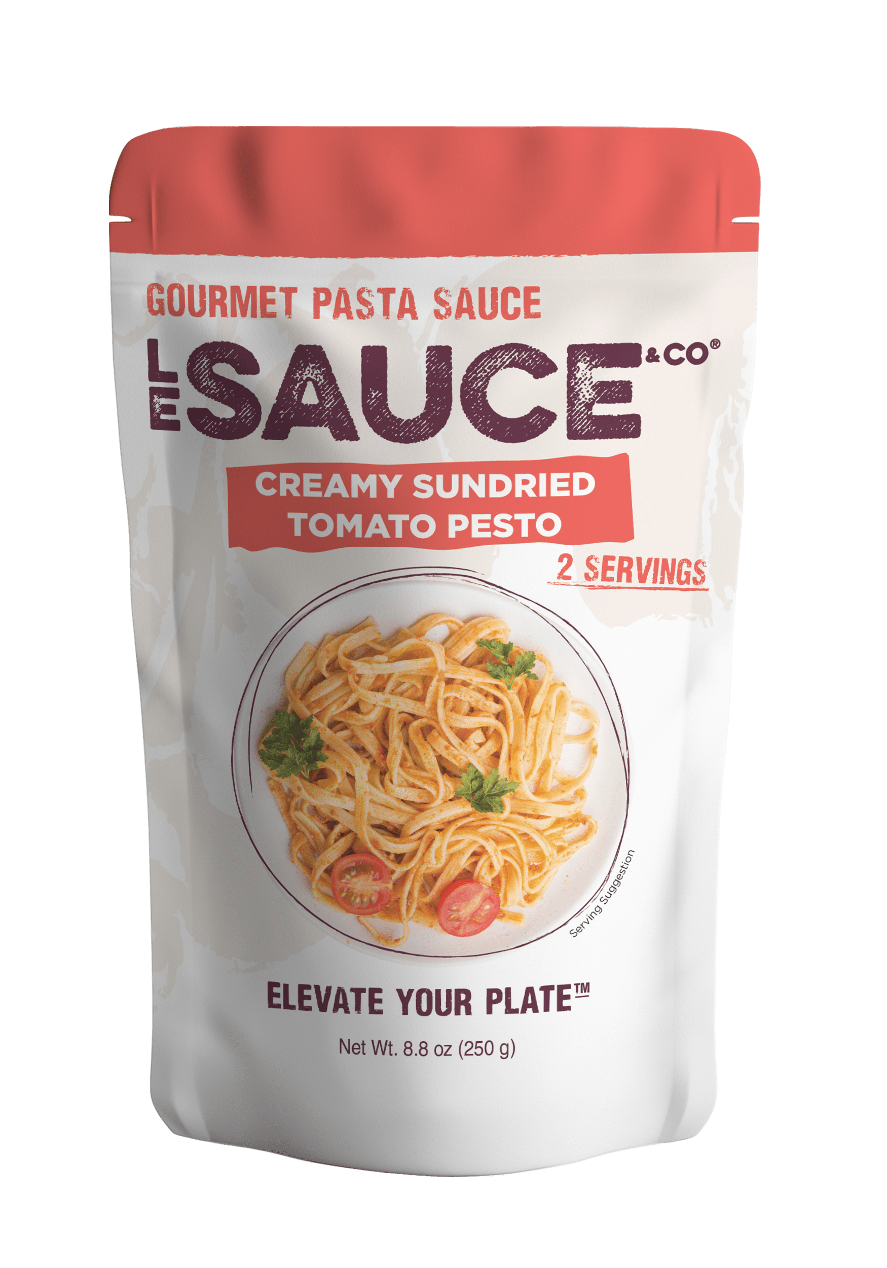 Le Sauce & Co. Creamy Sundried Tomato Pesto Gourmet Pasta Sauce, 8.8 oz, 2 Serving Pouch