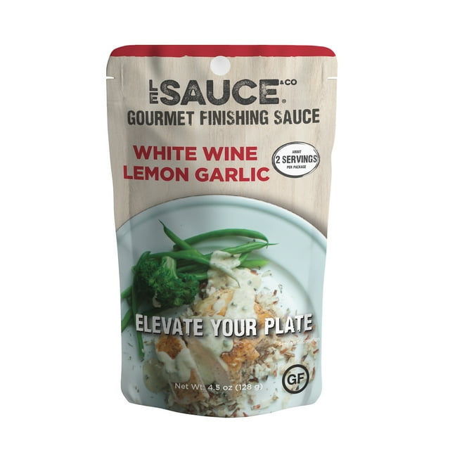Le Sauce & Co. Gluten Free White Wine Lemon Garlic Sauce, 4.5 oz Pouch