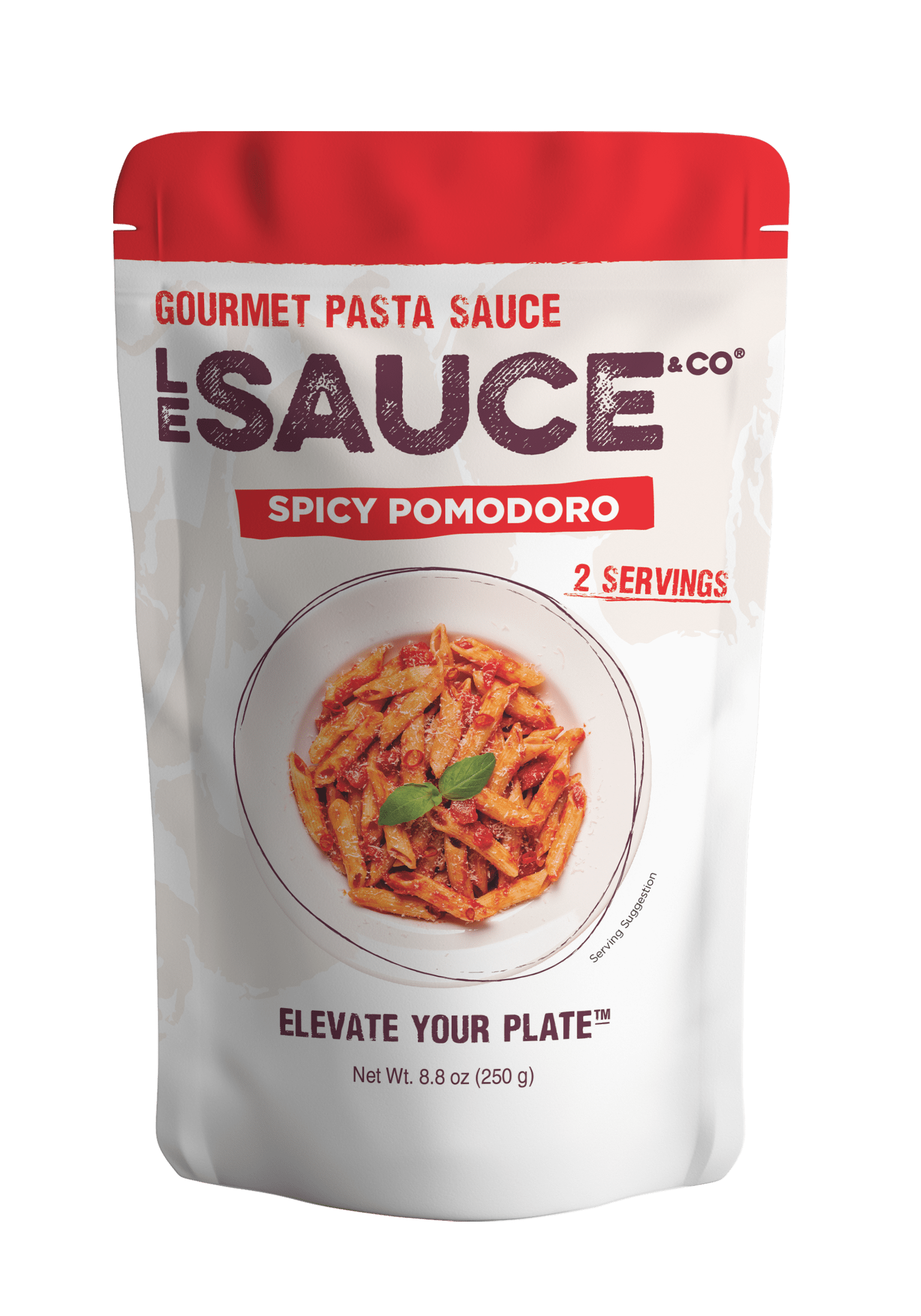 Le Sauce & Co. Spicy Pomodoro Gourmet Pasta Sauce, 8.8 oz, 2 Serving Pouch