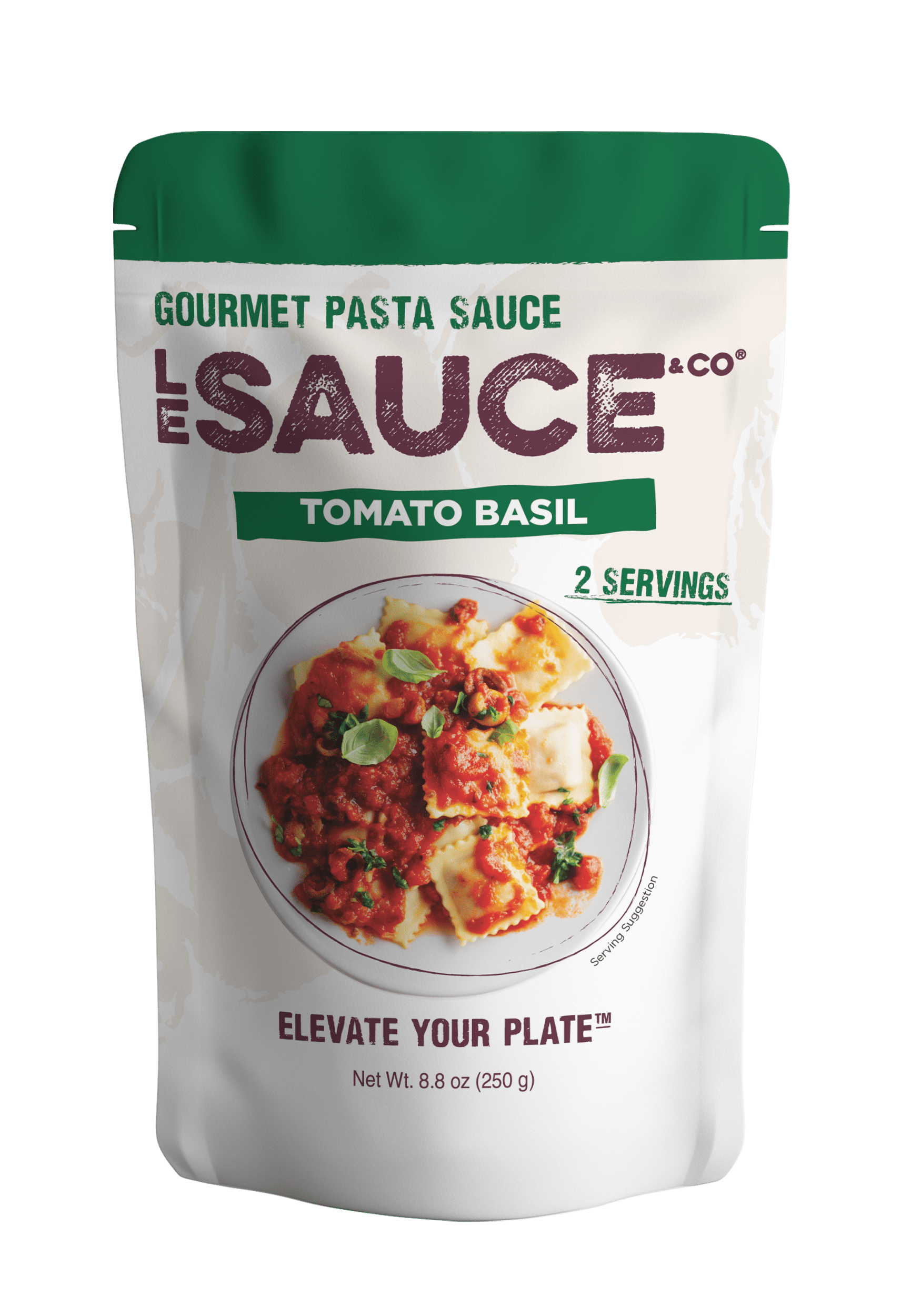 Le Sauce & Co. Tomato Basil Gourmet Pasta Sauce, 8.8 oz, 2 Serving Pouch