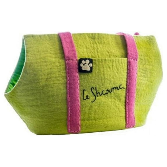 Le Sharma LSFDC-04 Dog Carrier, Green With Pink Straps