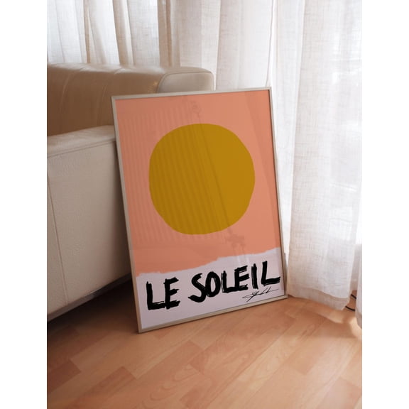Le Soleil French Sun Print, Unframed Paper Poster 8x10in
