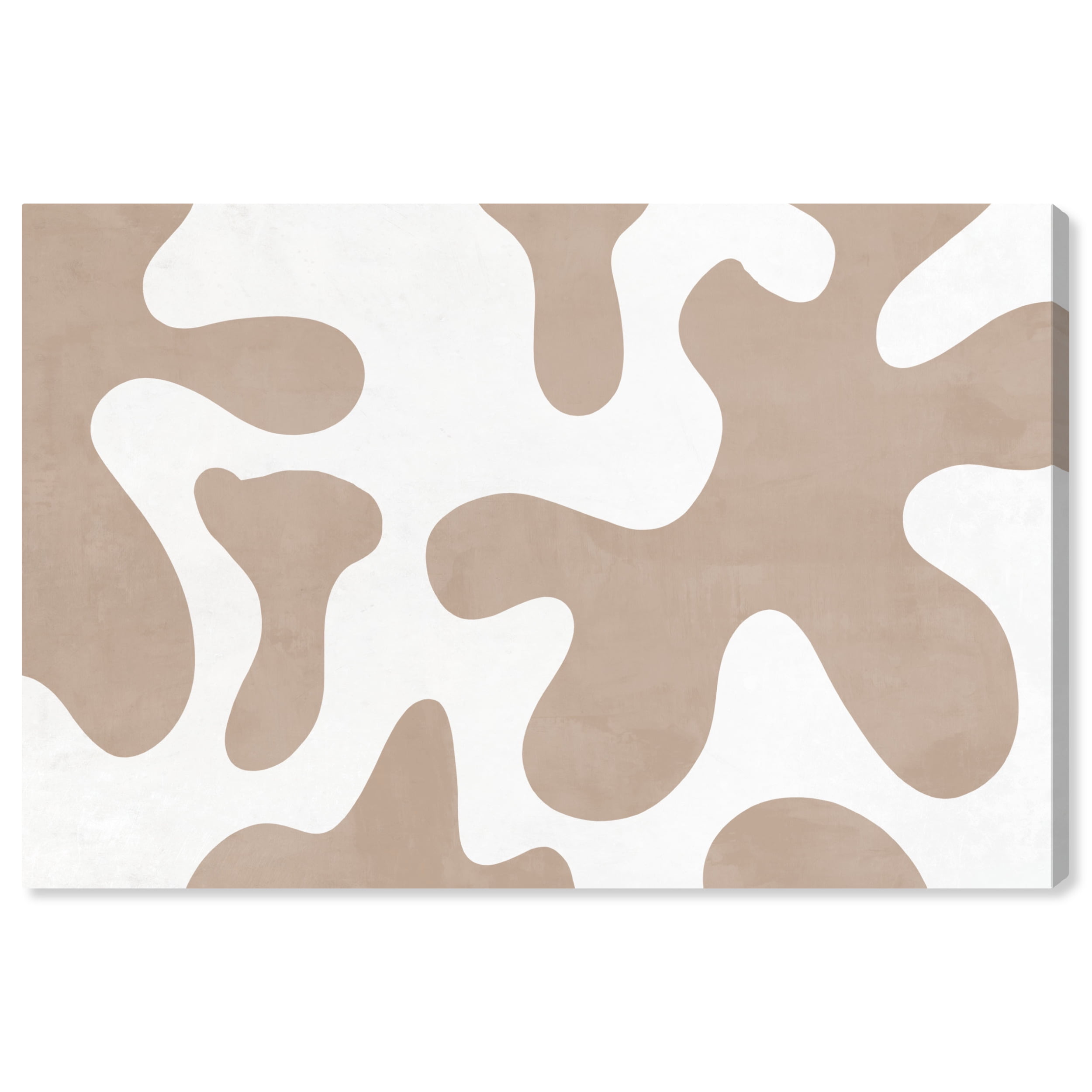Le Splat Beige and White Abstract Canvas Wall Art 24x16