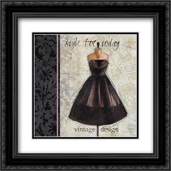 Le Style Chic 1 2x Matted 20x20 Black Ornate Framed Art Print by Cooper, Carlie