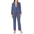 thumbnail image 1 of Le Suit Womens Petite Herringbone One Button Jacket & Pants Set 14P Denim Blue, 1 of 4