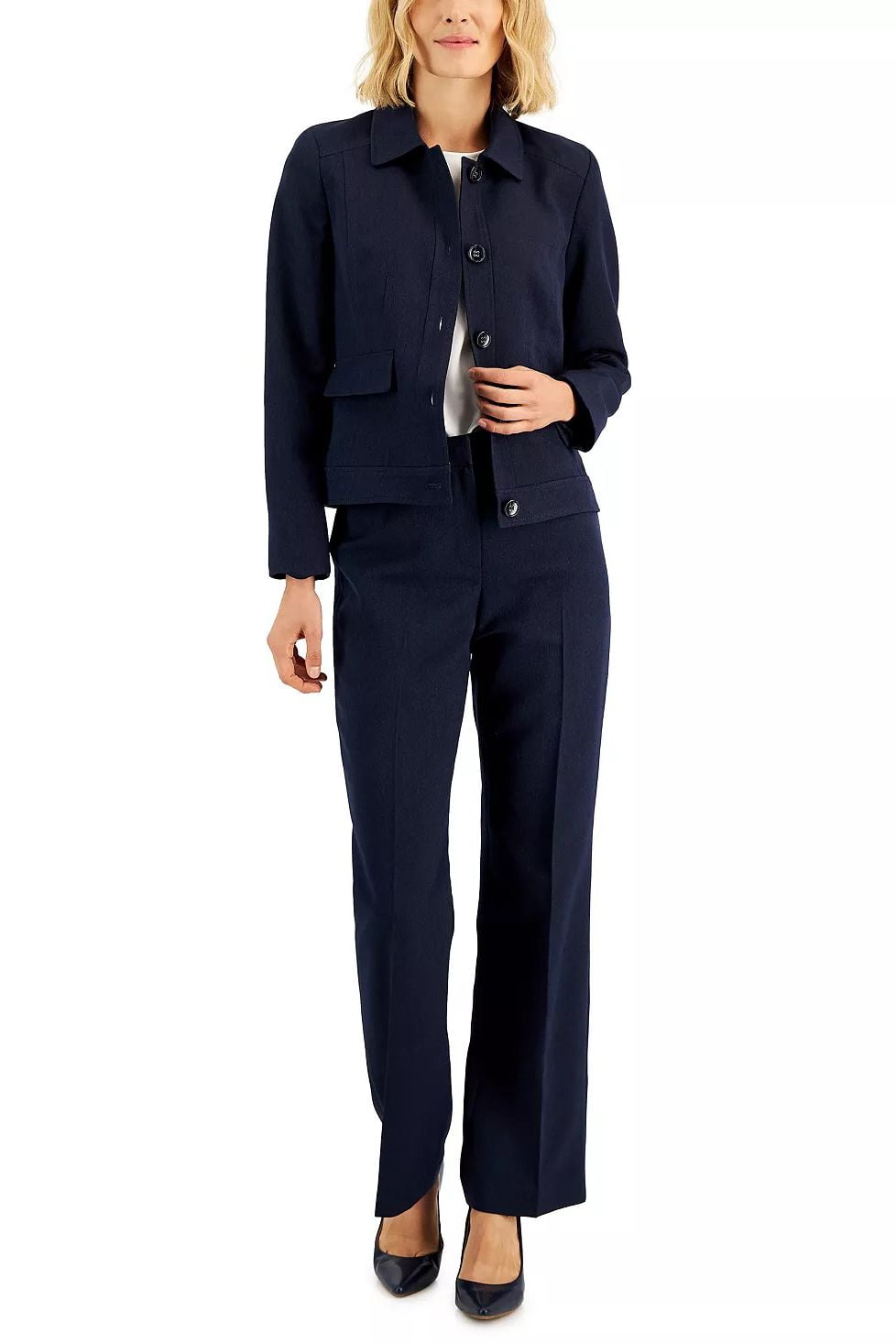 Savings Clearance 2024! Funicet Pants Suits for Women Dressy 2 Piece Casual  Plus Size Open Front Blazer Pant Suit Set Wedding Prom Work Business Suit  Navy L 