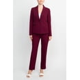 thumbnail image 1 of Le Suit Notched Collar One Button Jacket with Button Hook Zipper Closure Pockets Crepe Pants Suit (T-CABARET / 8P, 1 of 18