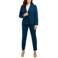 thumbnail image 1 of Le Suit Women's Stretch Crepe Pantsuit Blue Size 18, 1 of 3