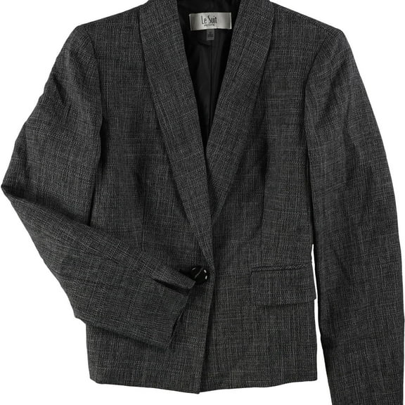 Le Suit Womens Melange One Button Blazer Jacket, Grey, Petite, 2P