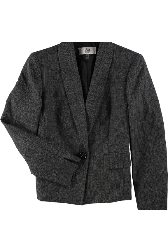 Womens Melange One Button Blazer Jacket, Grey, Petite, 2P