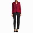 thumbnail image 1 of Le Suit Womens Pant Suit Two Tone Notch Collar Piped Blazer   Red 4, 1 of 4