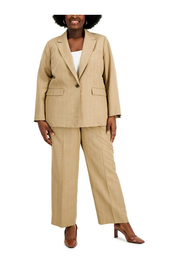 Womens Plus Two Piece Straight Leg Suit Jacket
