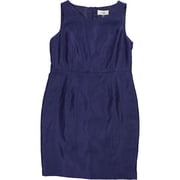 LE SUIT Womens Shiny Kiss Front Sheath Dress, Blue, Petite, 12P