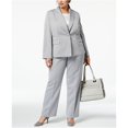 thumbnail image 1 of Le Suit Womens Striped Dress Pants, Grey, Plus Size, 14W, 1 of 2