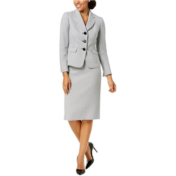 Womens Tweed Three Button Blazer Jacket, Black, 6