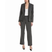 Le Suit womens 2pc Jacket & Pant Set, 6, Gray