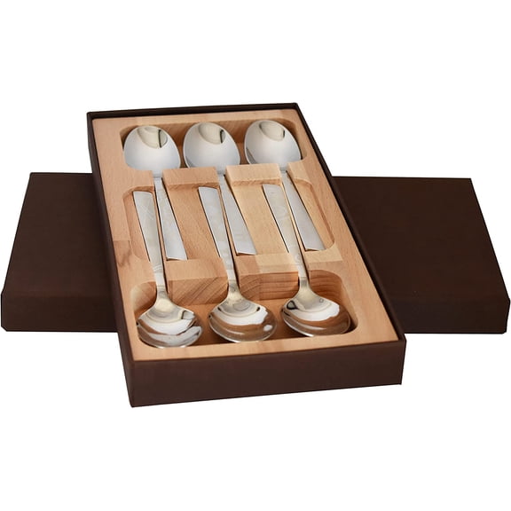 Le Thiers Premium Polished Stainless Steel 6-Piece Tea / Coffee / Dessert Spoon Set, Maison Collection By Roger Orfevre