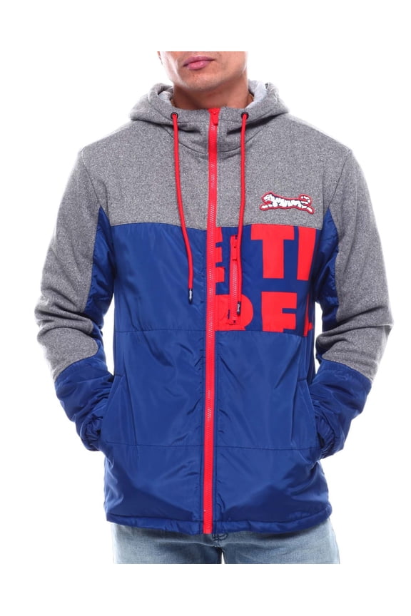 Men's True Patriot Hybrid Hooded Jacket - Blue/Grey (XXX-Large)