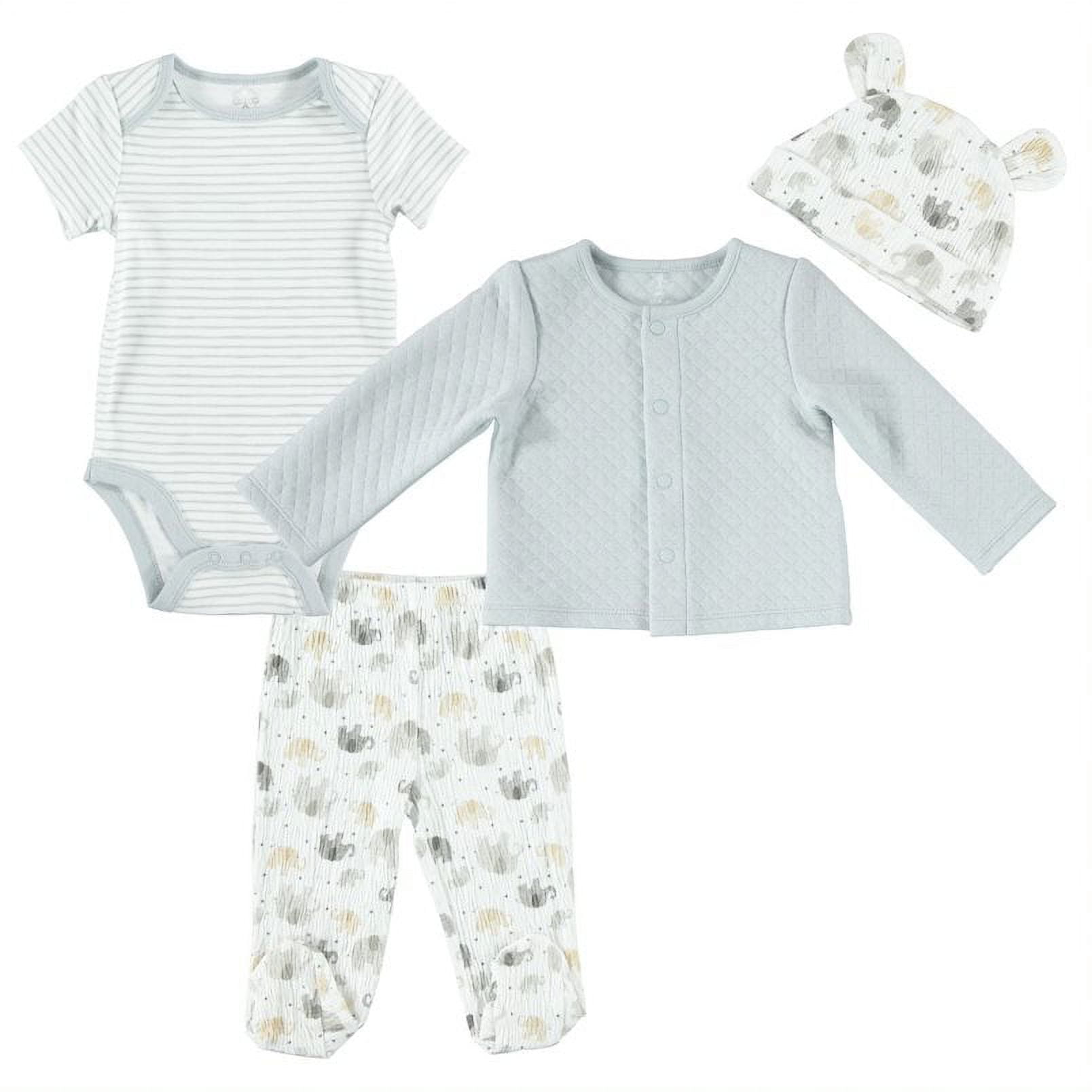 Le Top Baby Boy Baby Girl Unisex Gender Neutral Le Top 4PC Cardigan Set, Sizes Newborn9 Months