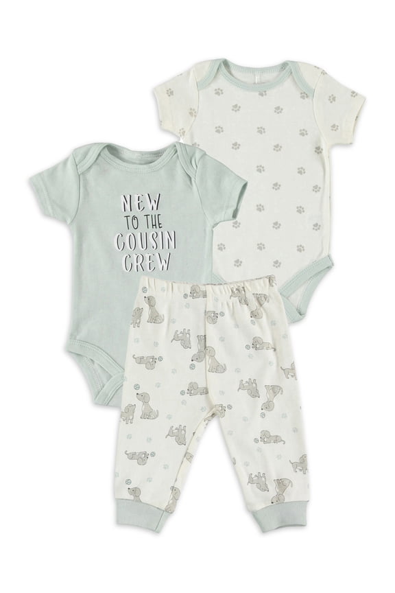 Bebe Baby Boy 3 PC Jogger Set, Sizes Newborn-9 Months