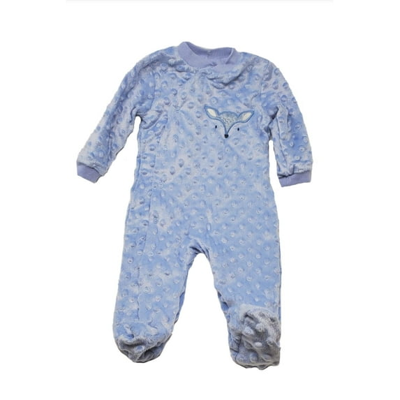 Le Top Bebe Baby Boys Long Sleeve Footie (3-6 Months, Blue)