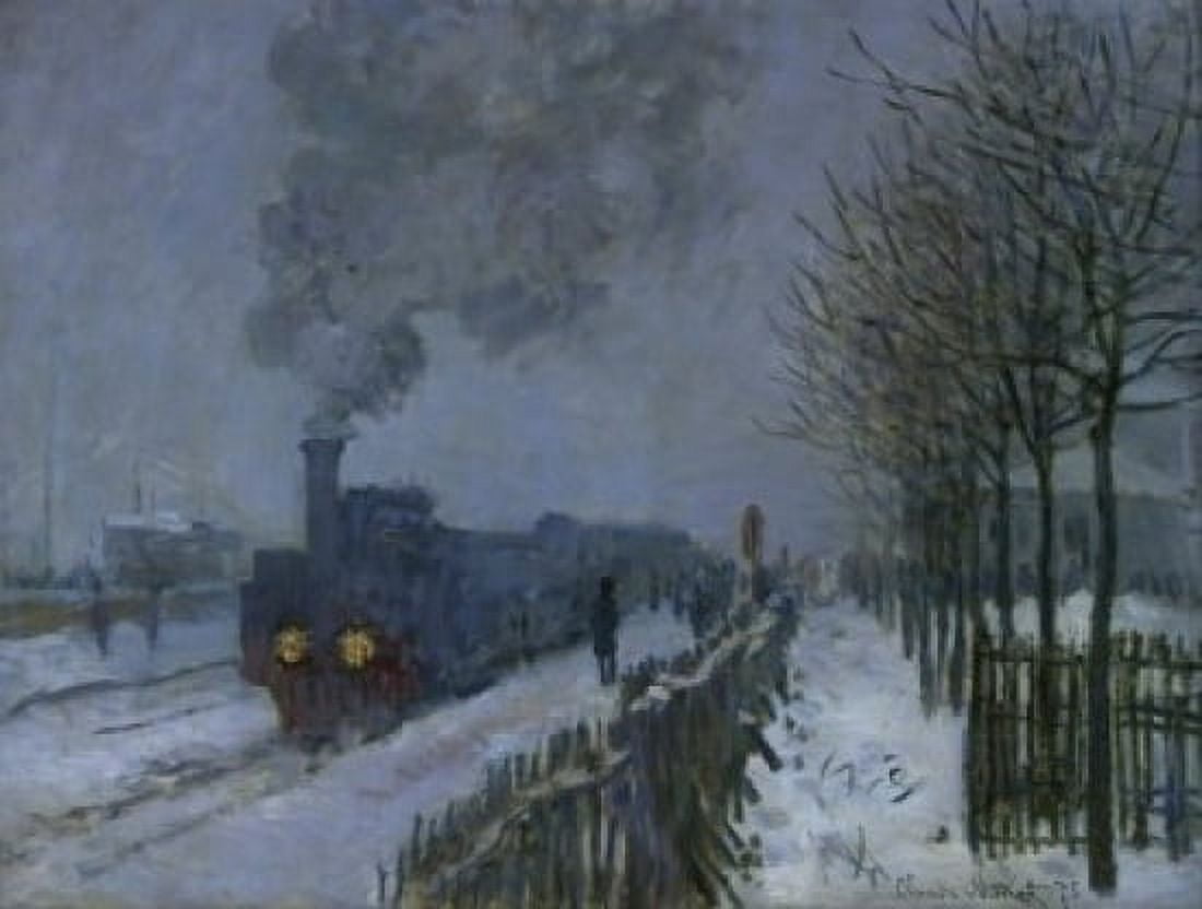 Le Train dans la Neige The Train in the Snow Claude Monet (1840-1926 French 59 X 79 cm) Musee Marmottan Paris France Canvas Art - Claude Monet (24 x 36)
