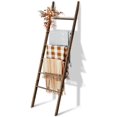 Le Vechtoo Rustic Acacia Wood Blanket Ladder Chic Quilt Throw for