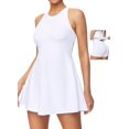 thumbnail image 1 of Le Vechtoo Tennis Dress Womens Athletic Dress Built-in Easy Peezy Shorts & Bra High Neck Adjustable Straps Workout Dresses119, 1 of 11