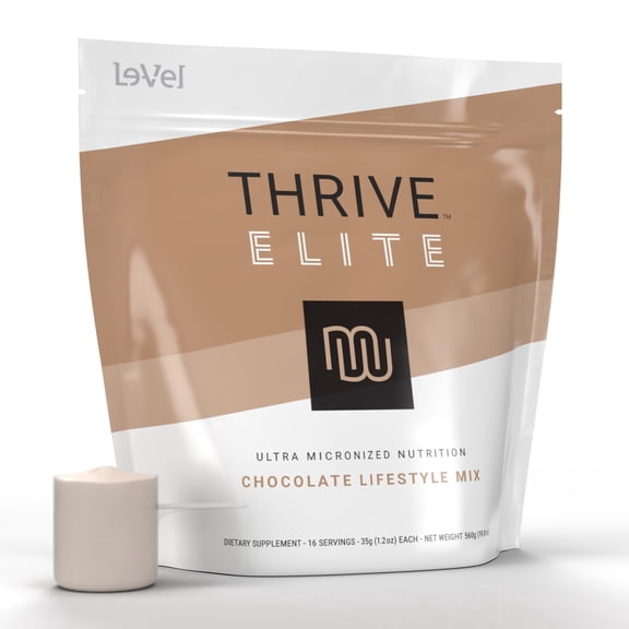 Le-Vel Thrive Elite Protein Shake | 16 Servings (35g) | Gluten-Free, Protein Blend with BCAAs, Probiotics & Enzymes | Supports Muscle Recovery & Energy (16 Serving - Scoop Serves, Chocolate)