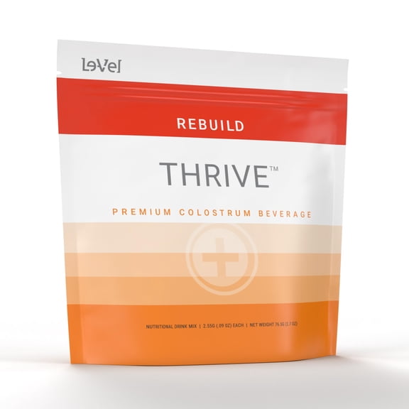 Le-Vel Thrive Thrive Rebuild - Colostrum Premium Powder with Tumeric, Grass-Fed, Gut Health, Bloating Immunity Skin & Hair, Keto, Gluten and Fat Free, 30 Count
