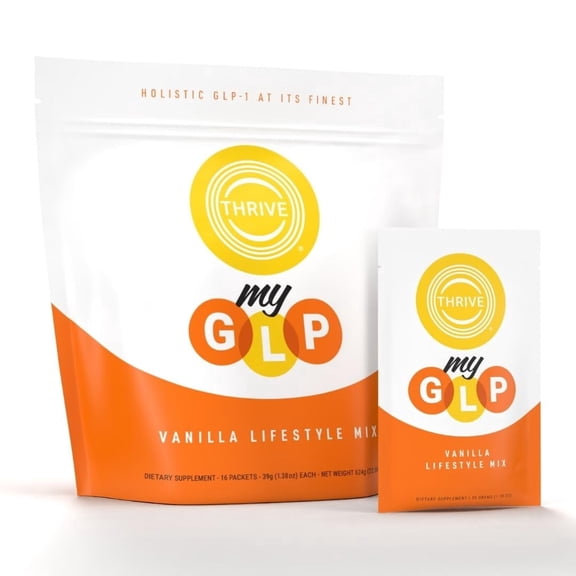 Le-Vel Thrive myGLP  Advanced Metabolic & Muscle Support with myHMB, Berberine, and Probiotics  Vegan-Friendly Protein + Fiber Blend, 16 Packets (16 Packets (1.5 Pounds), Vanilla)
