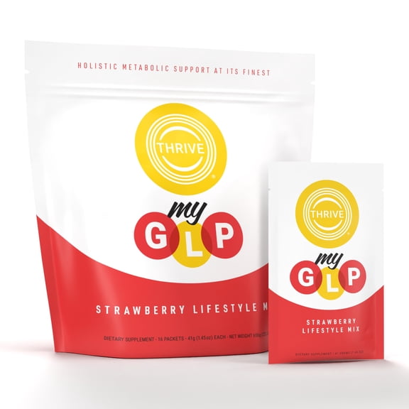 Le-Vel Thrive myGLP Advanced Metabolic & Muscle Support with myHMB, Berberine, and Probiotics Vegan-Friendly Protein + Fiber Blend, 16 Packets (16 Packets (1.5 Pounds), Strawberry)