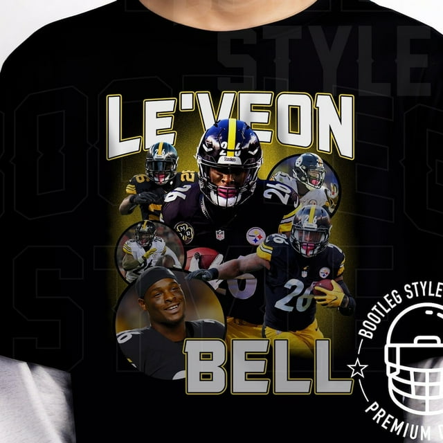 Le'Veon Bell Vintage Football T-Shirt – 90s Bootleg Style Pittsburgh Graphic, Great for Fans