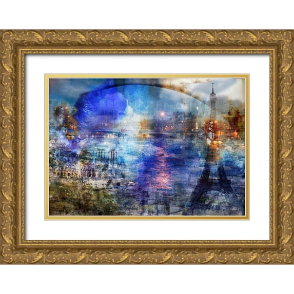 Le Visage, J-M 18x14 Gold Ornate Wood Framed with Double Matting Museum Art Print Titled - Impressions Paris levant