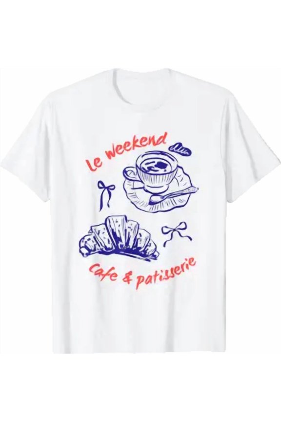 Le Weekend Le Croissant Coffee Cafe Et Patisserie T-Shirt All Size S-5XL