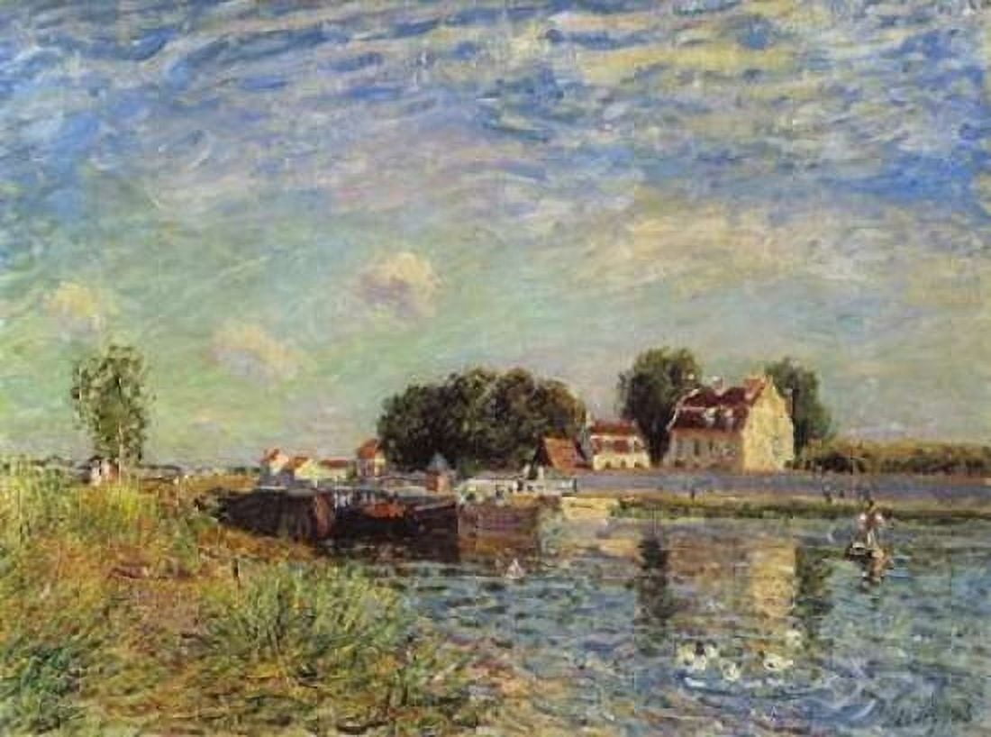 Le canal du Loing a Saint-Mammes Canvas Art - Alfred Sisley (18 x 24)